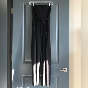 Likely black strapless jumpsuit